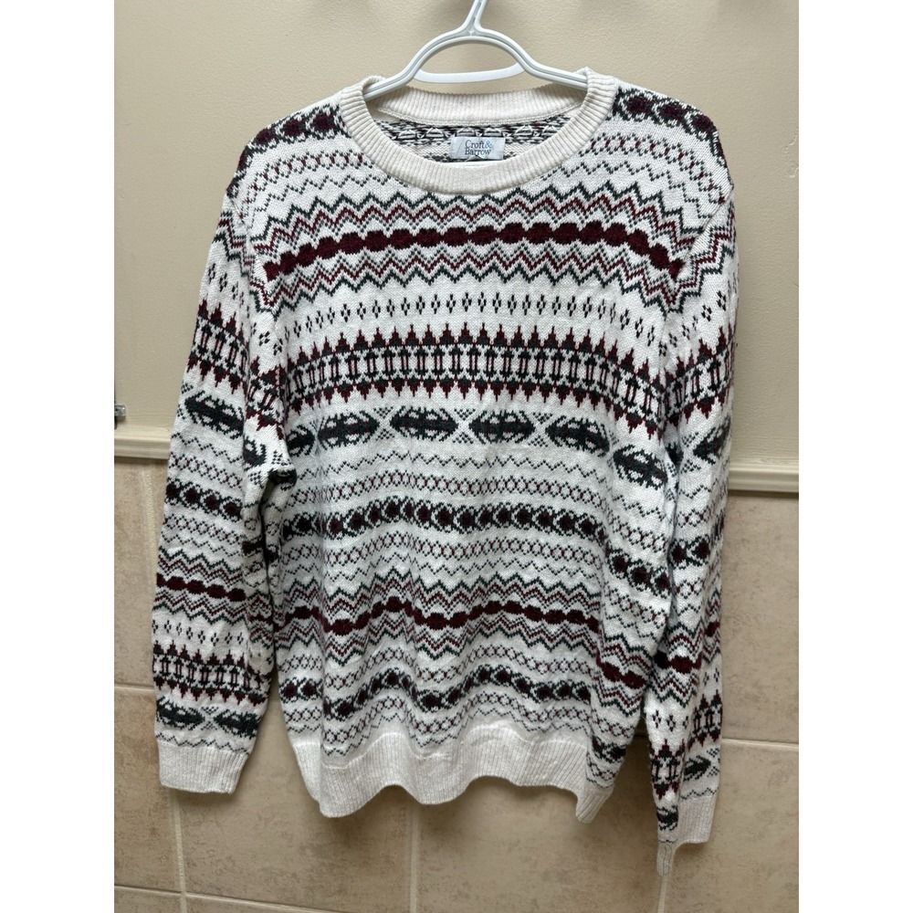Croft & Barrow Fair Isle Crew Neck Heavy Knit Sweater. Multicolor. Men's. Sz L - Picture 2 of 12